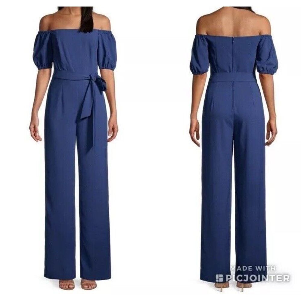 Lilly Pulitzer Jada Jumpsuit Women's‎ Sz10 Oyster Bay Navy EUC Shower Msrp $198 - Picture 3 of 14
